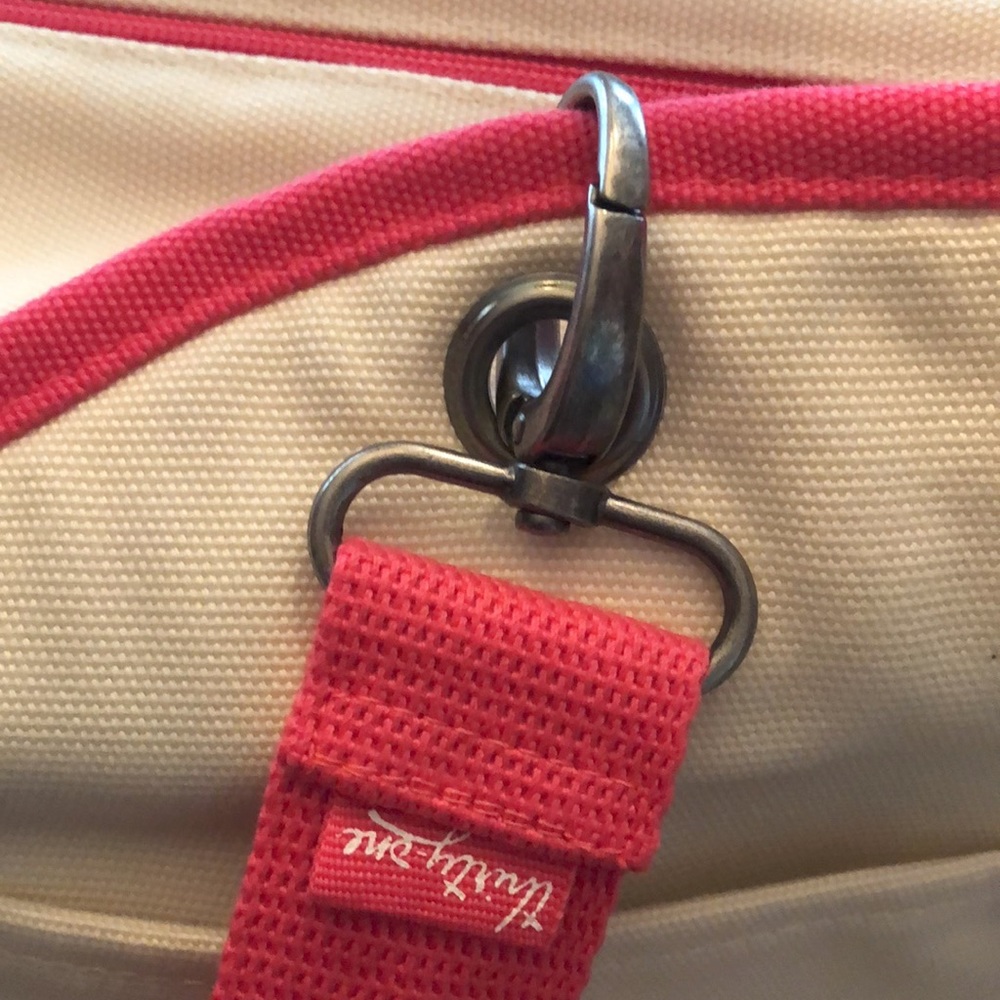 Thirty-One Canvas Crew Thermal Tote in Natural with Coral - Picture 5 of 16